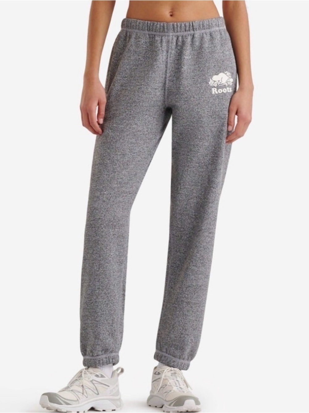 ROOTS Original Salt and Pepper Boyfriend Jogger Sweatpants - SIZE XXS *EUC